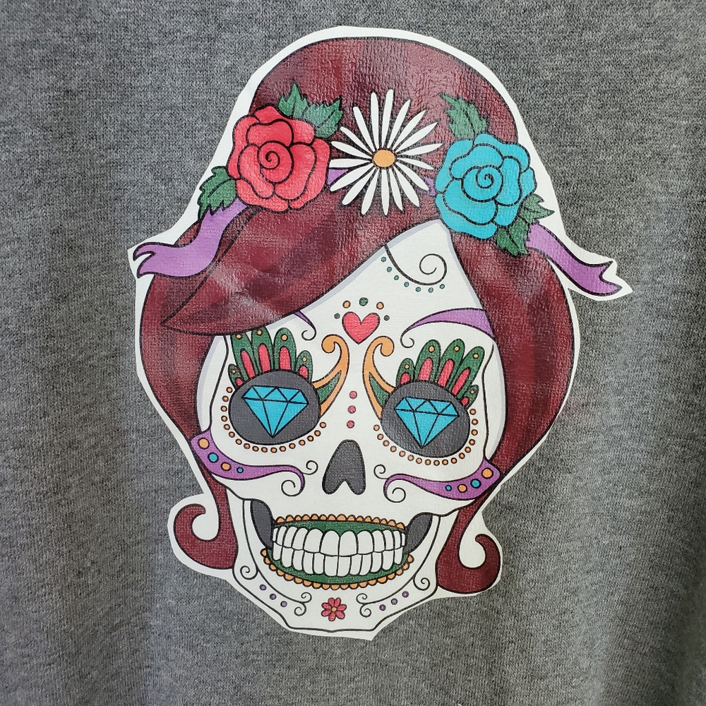 STARTER Oversized Sweatshirt with Candy Skull Size XL - Like NEW! - Picture 3 of 6